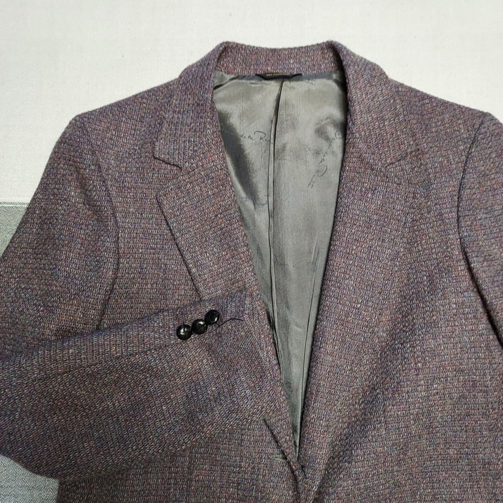 Oscar de la Renta Rayna Wool Tweed Suit Jacket Blazer Pencil Skirt Set Gray 7/8 - Picture 2 of 14
